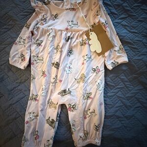 NWT Angel Dear Pink Puppy Pattern Romper
